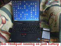 ibm think pad T20 running on junk battery