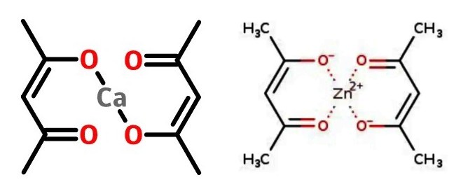 acetyl acetonate Ca  Zn